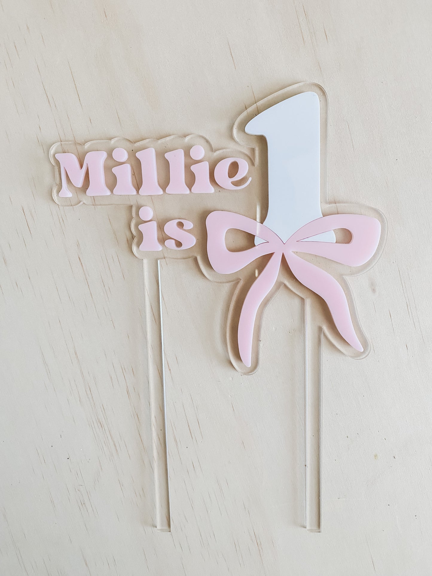 Personalised Bow Cake Topper