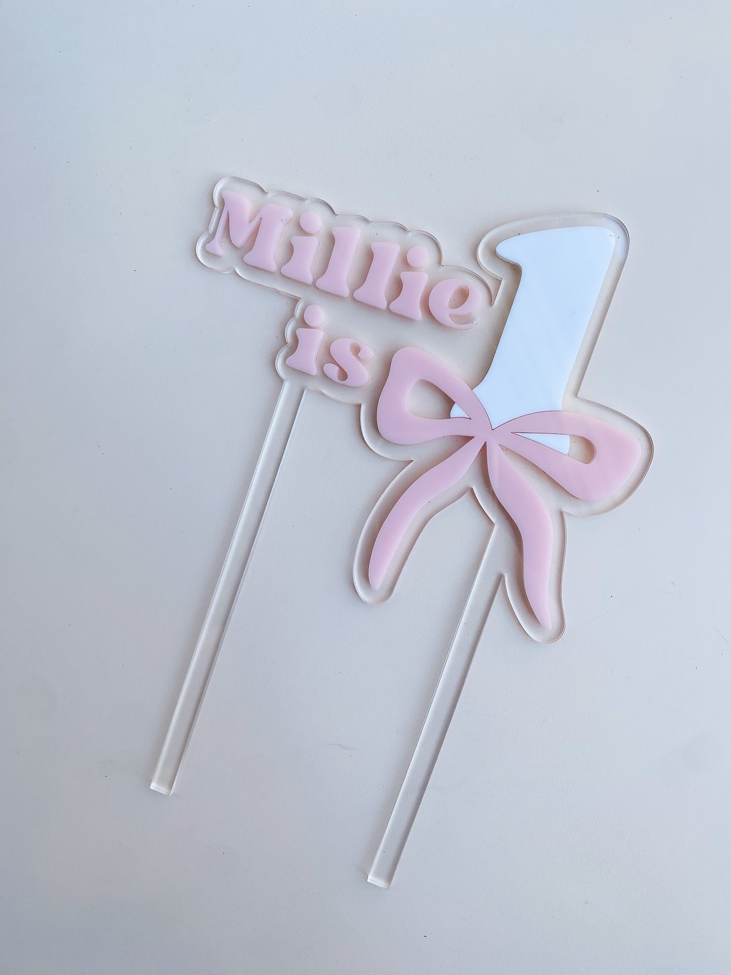Personalised Bow Cake Topper