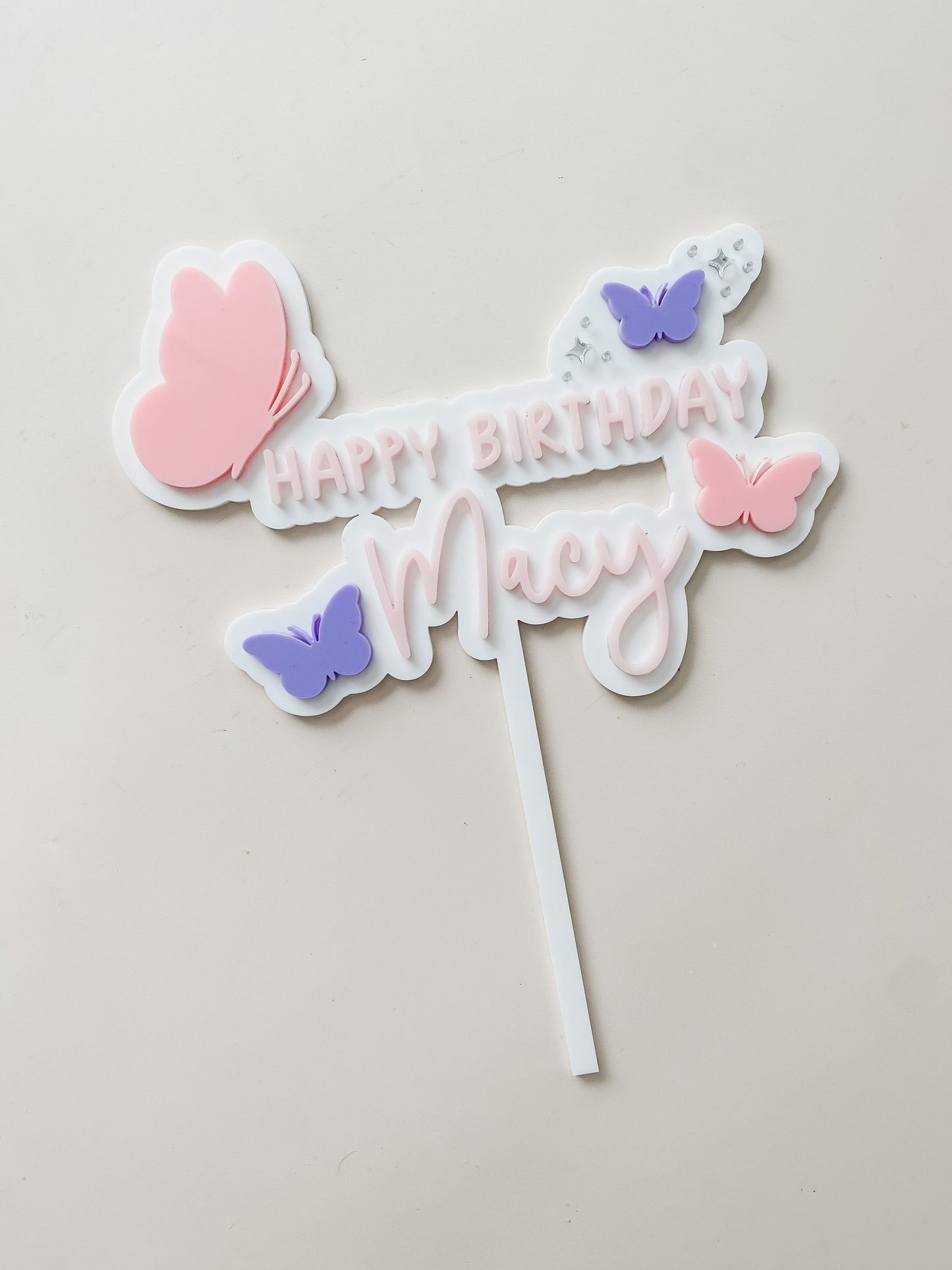 Personalised Butterfly Cake Topper