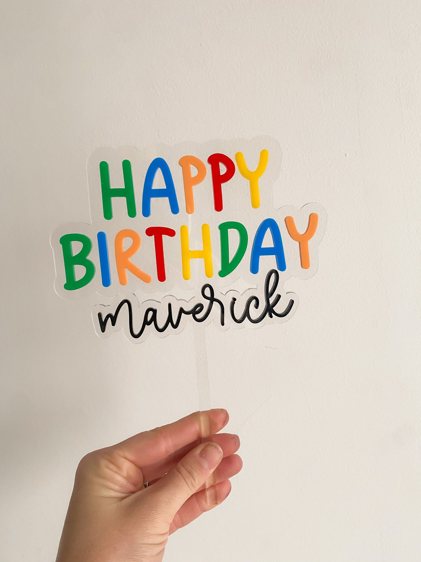 Personalised Happy Birthday Cake Topper