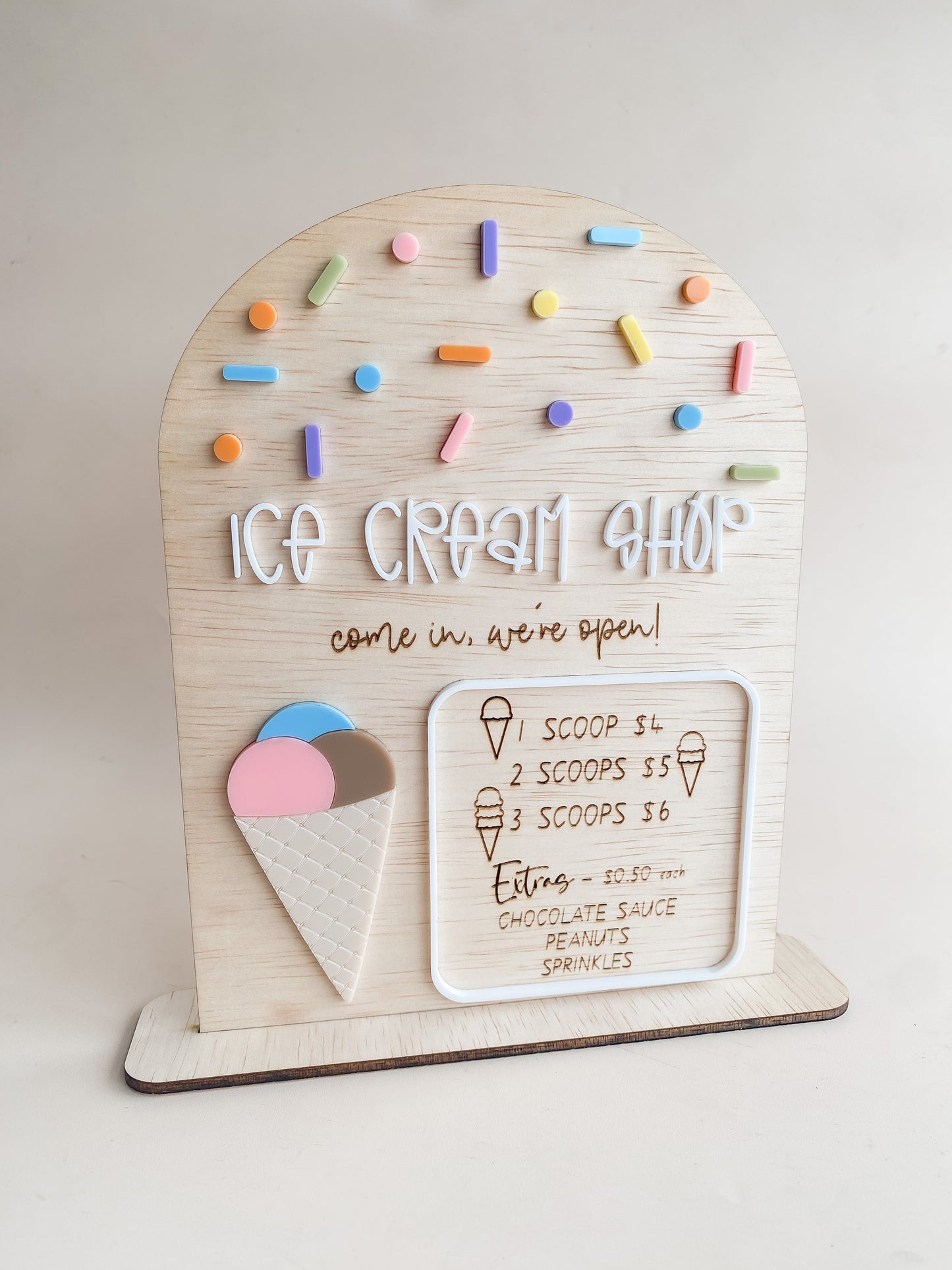Ice Cream Shop Menu Sign