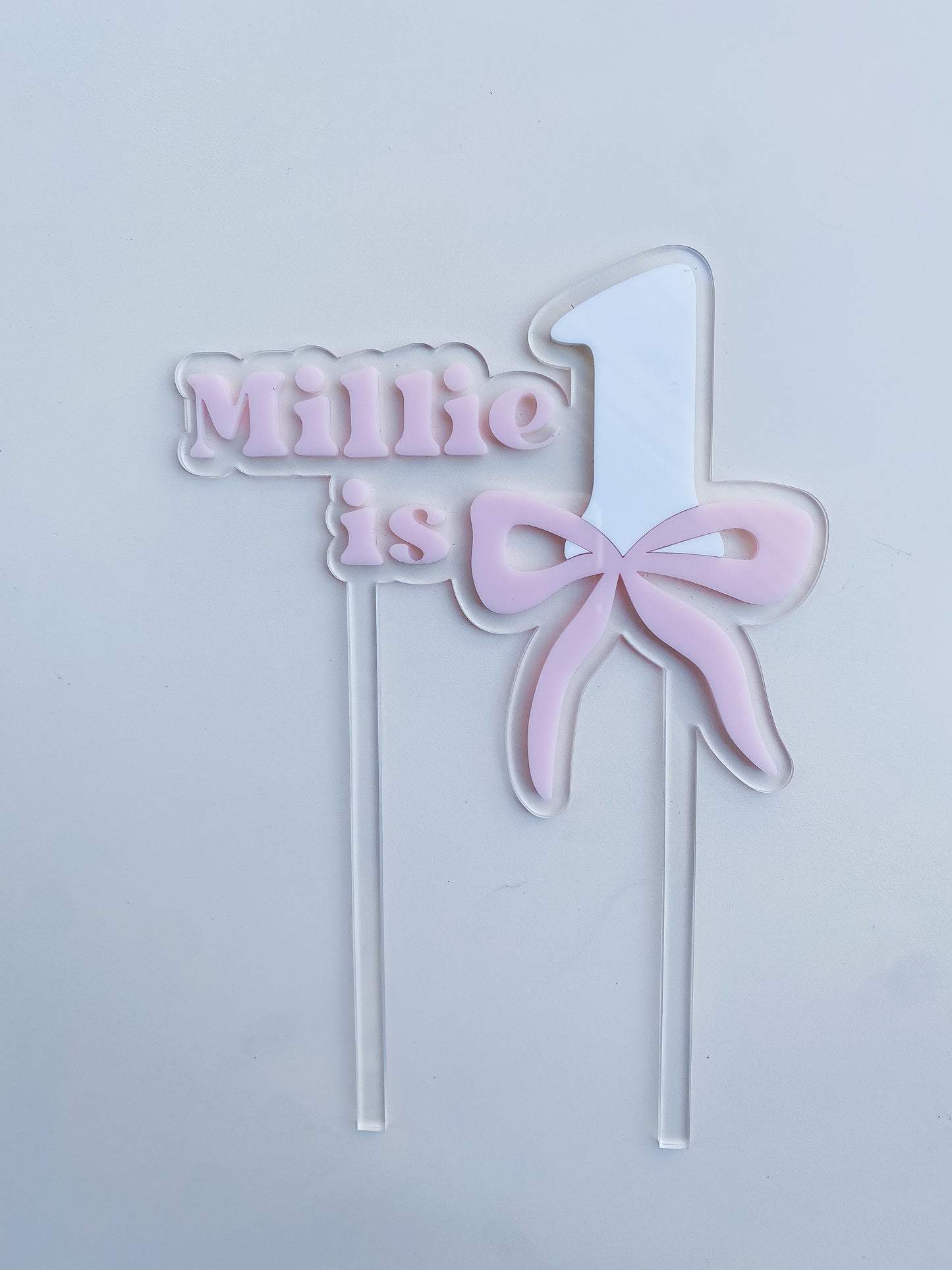 Personalised Bow Cake Topper