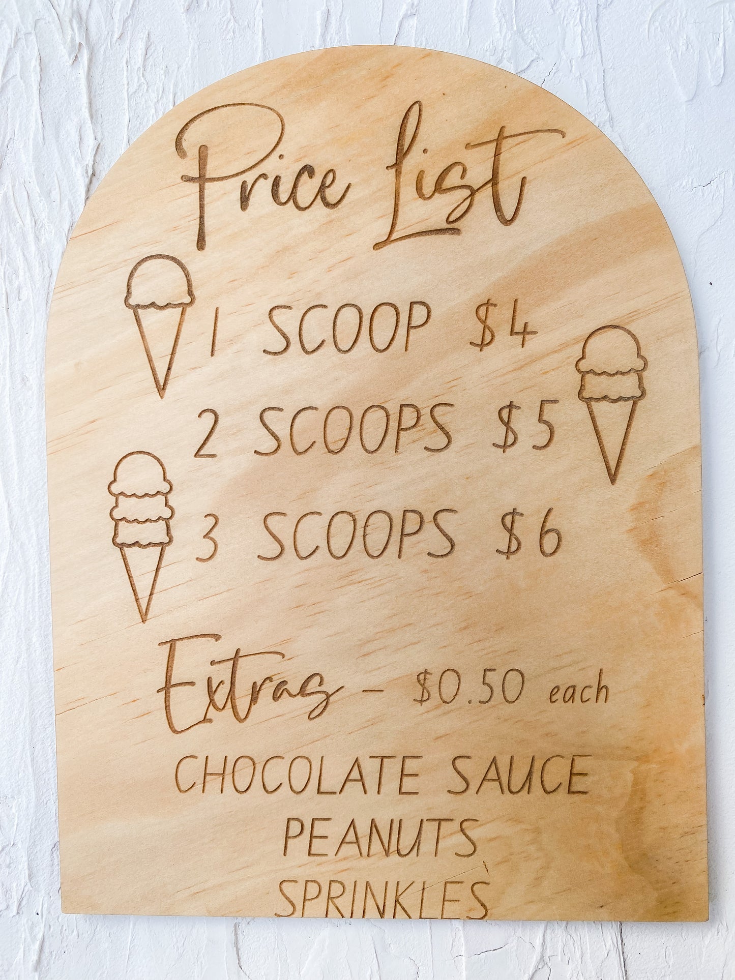 Ice Cream Price List