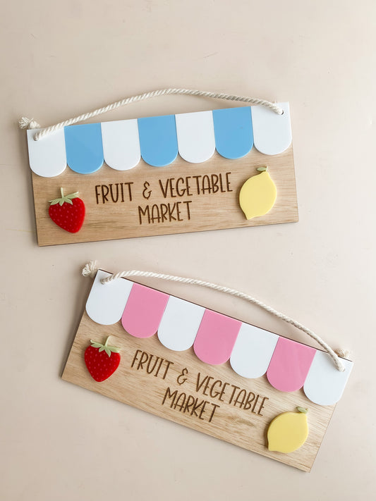 Fruit & Vegetable Market Play Sign