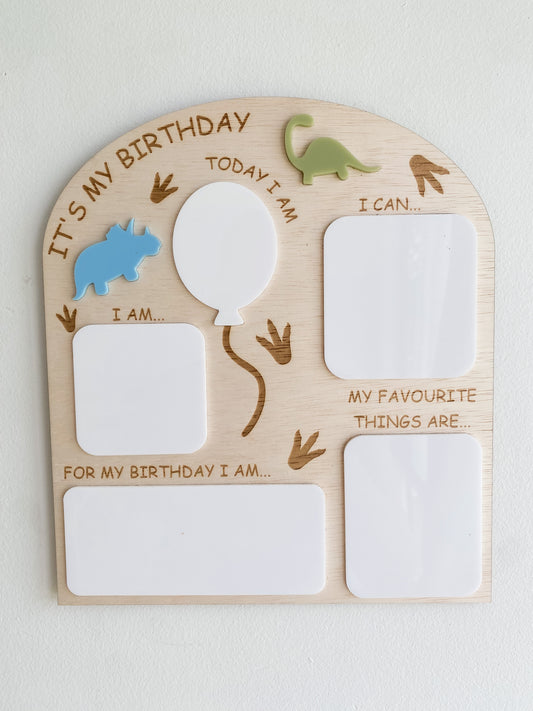 Birthday Milestone Board - Dinosaurs