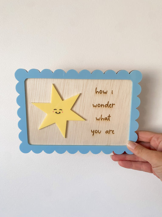 How I Wonder What You Are Wall Sign