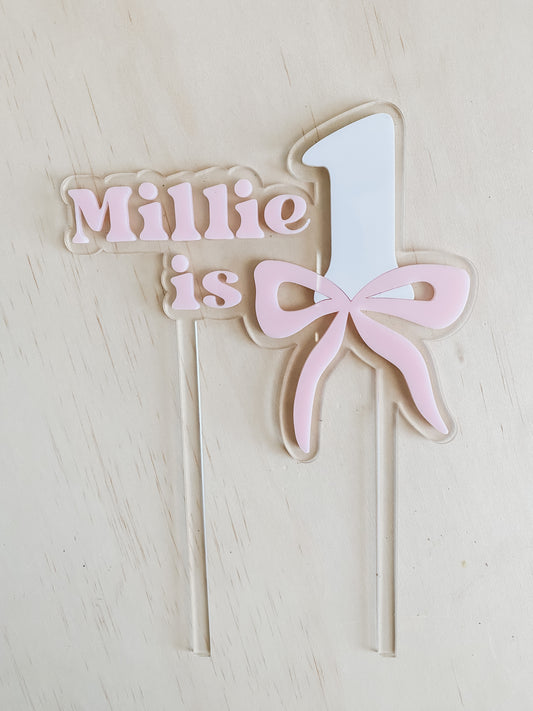 Personalised Bow Cake Topper
