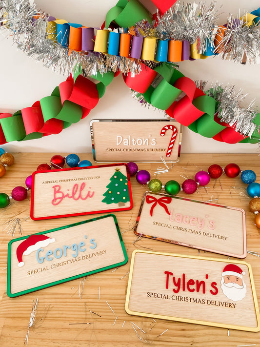 Special Christmas Delivery Crate Sign