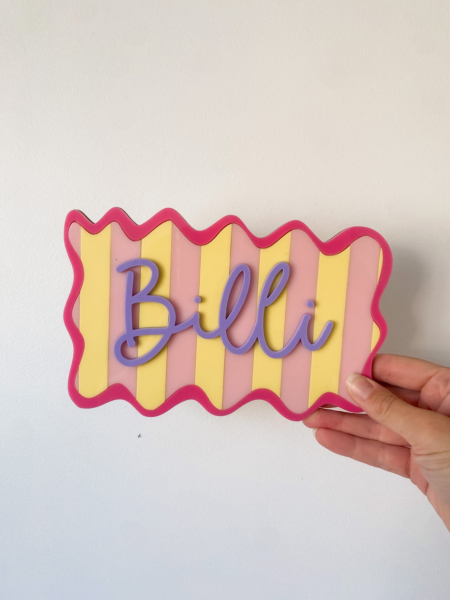 Wavy Striped Personalised Name Sign
