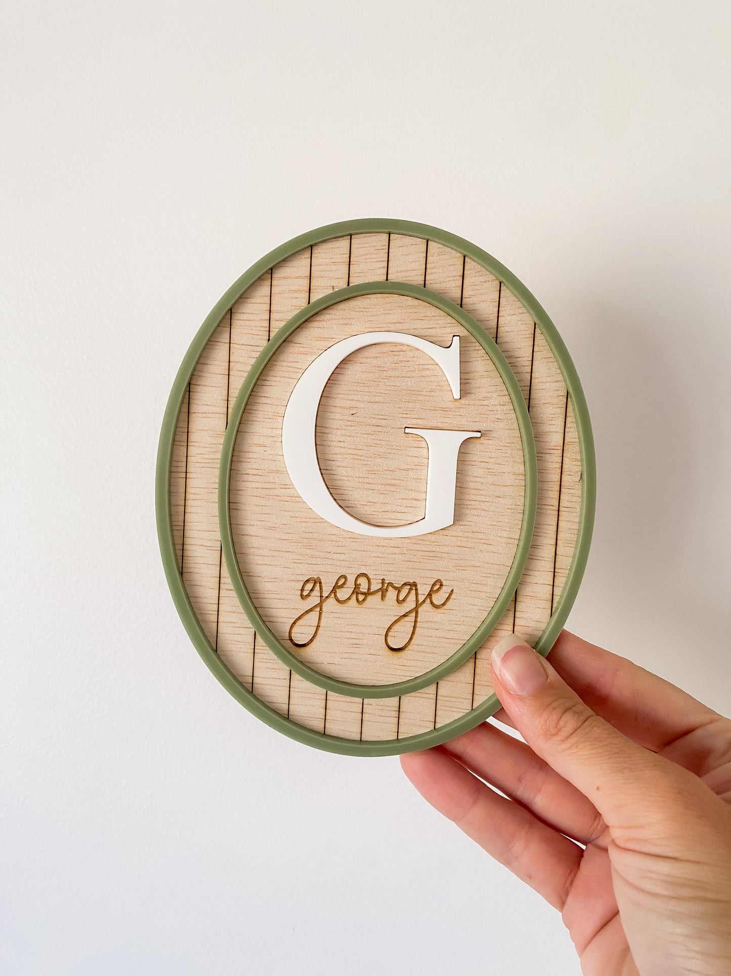 Vintage Striped Name Sign