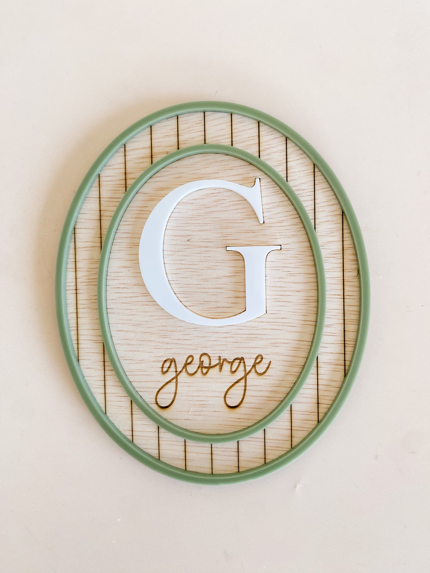 Vintage Striped Name Sign
