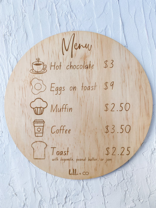 Cafe Menu Sign