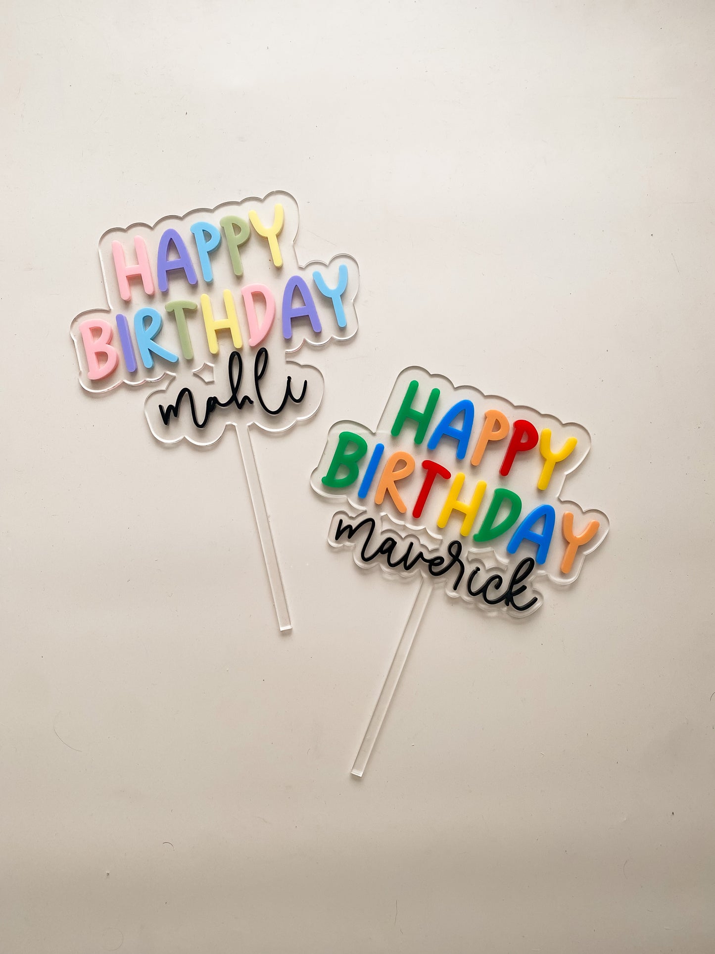 Personalised Happy Birthday Cake Topper