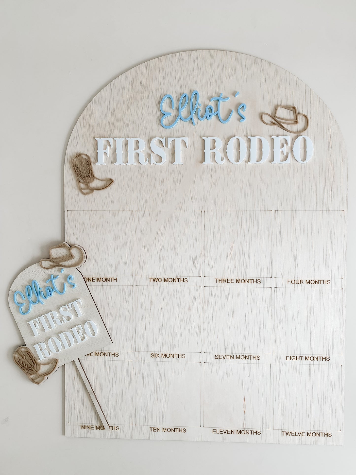 First Rodeo Birthday Board and Cake Toppers