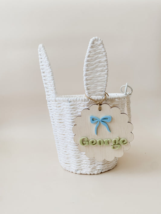 Easter Basket Name Tags - SCALLOPED CIRCLE