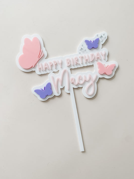Personalised Butterfly Cake Topper