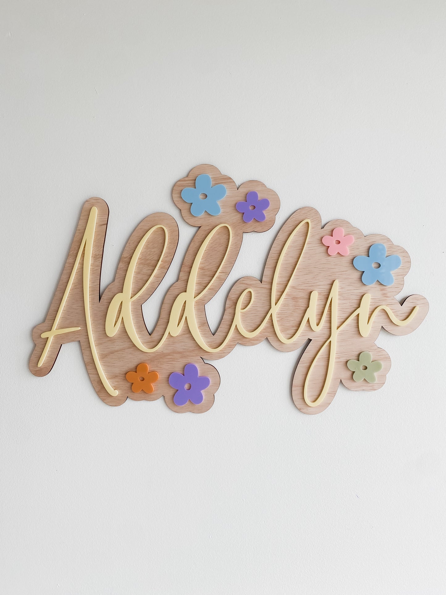 Personalised Wall Name Sign - Flower