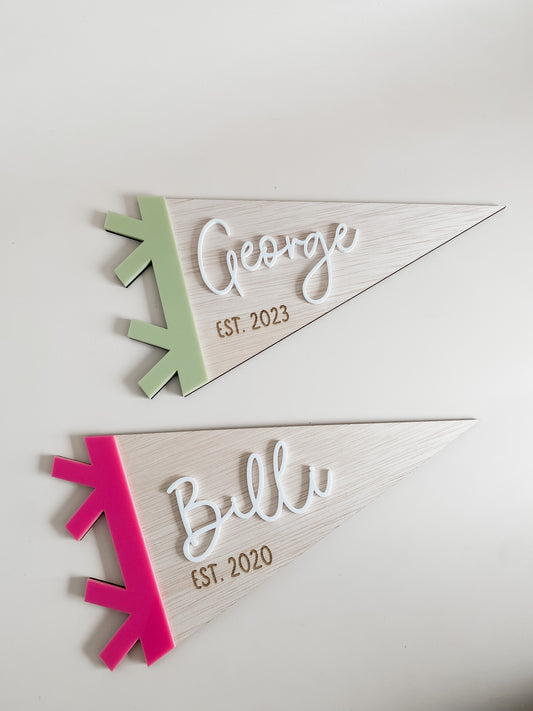 Personalised Name Flag Signs