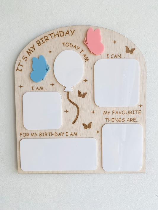 Birthday Milestone Board - Butterfly