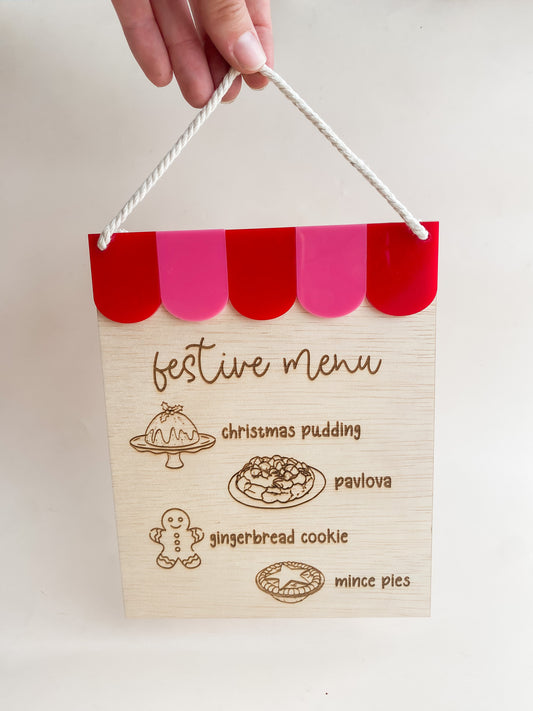 Festive Menu Play Sign