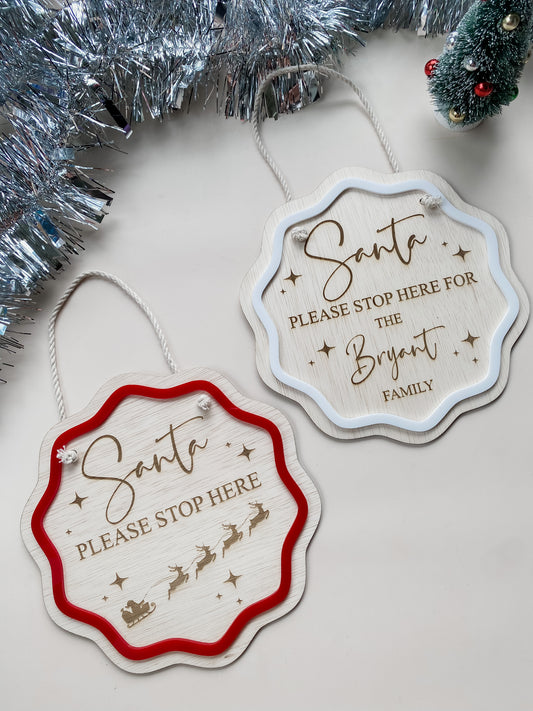 Santa Please Stop Here Signs