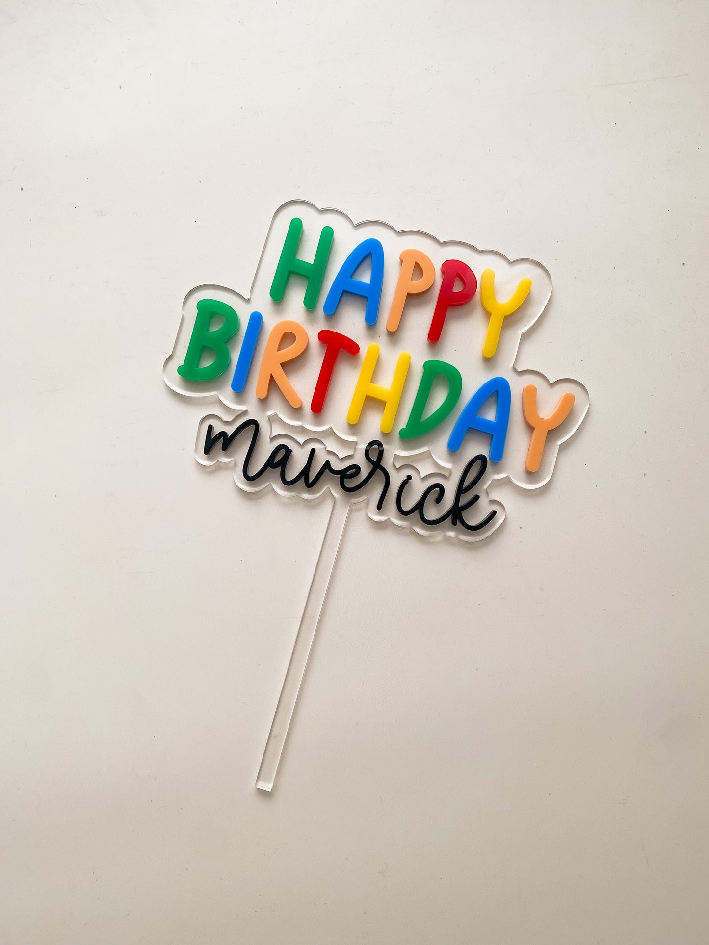 Personalised Happy Birthday Cake Topper
