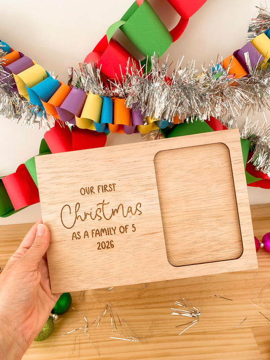 Our First Christmas As A Family of… Photo Frame