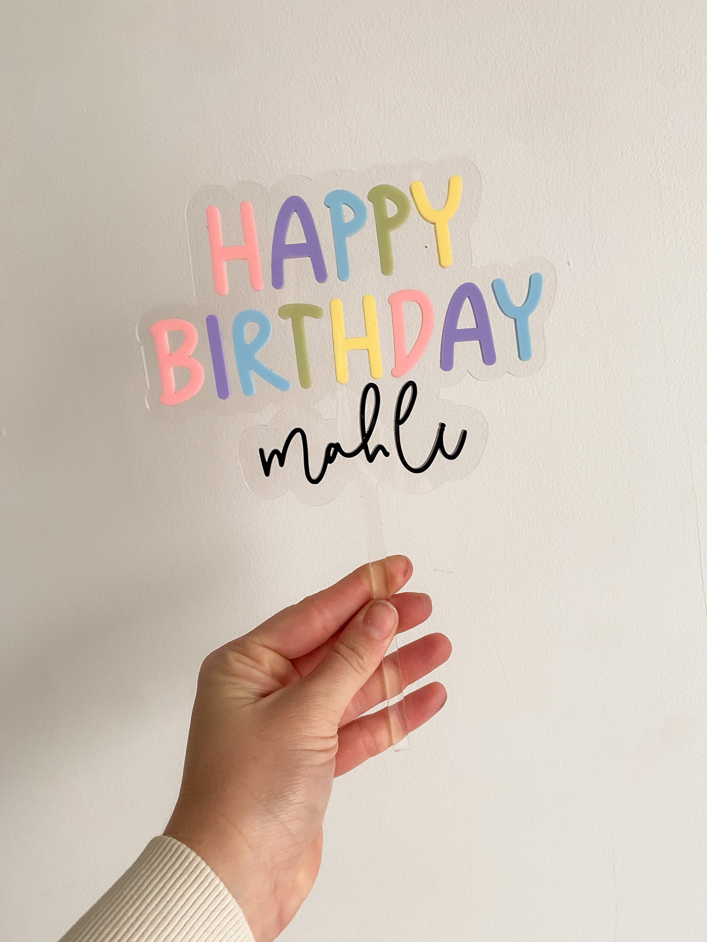 Personalised Happy Birthday Cake Topper