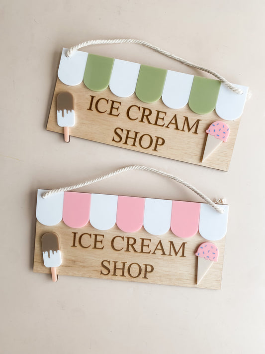 Ice Cream Shop Hanging Sign