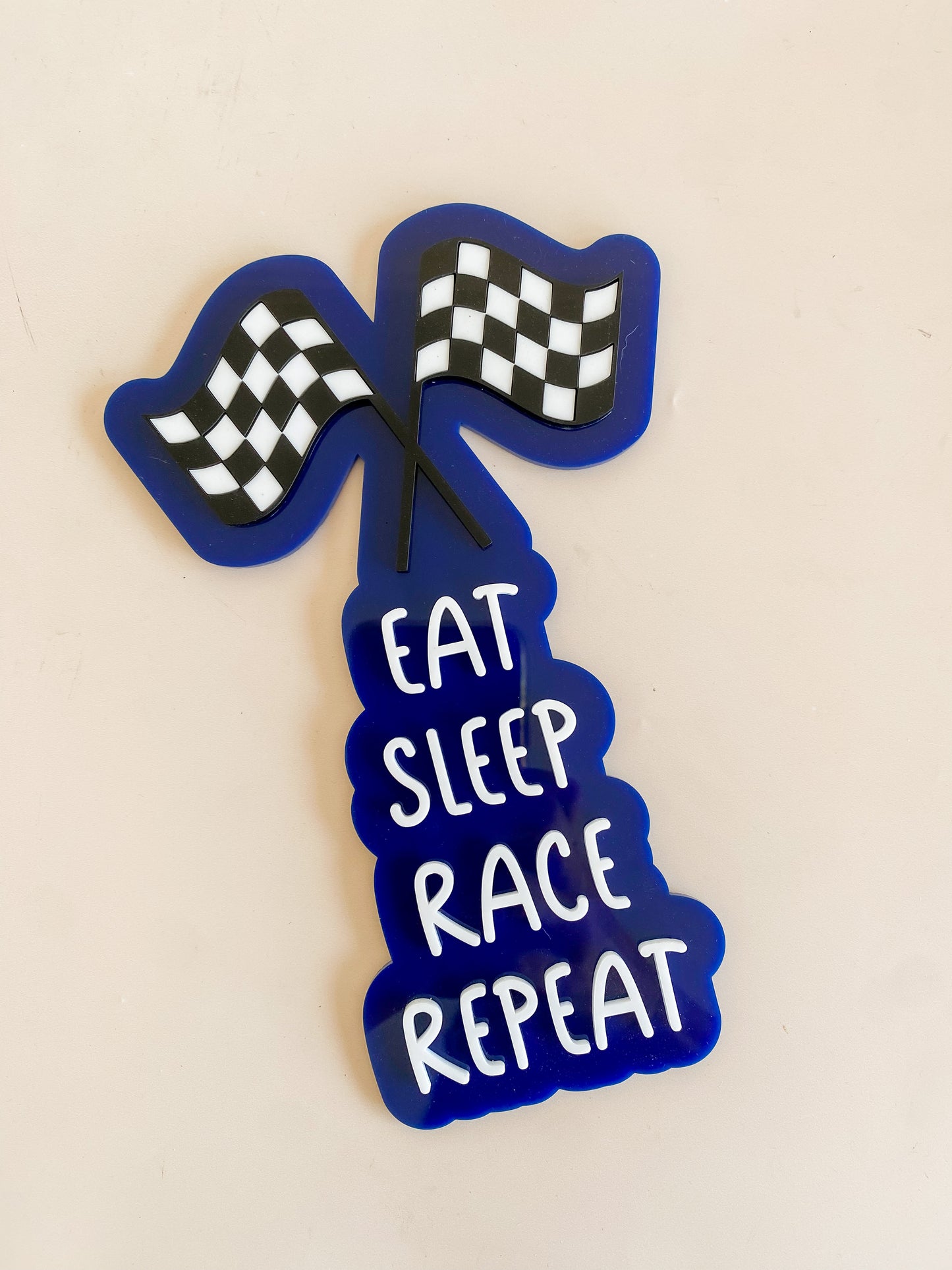 Eat Sleep Race Repeat Wall Sign