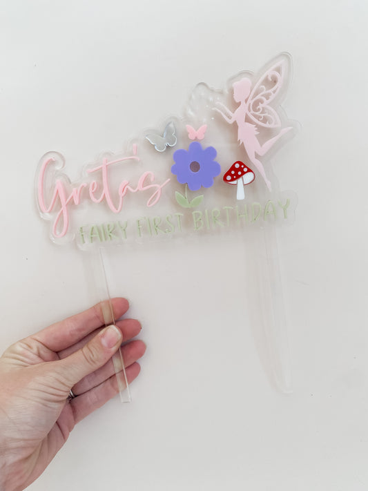My Fairy First Birthday Custom Cake Topper