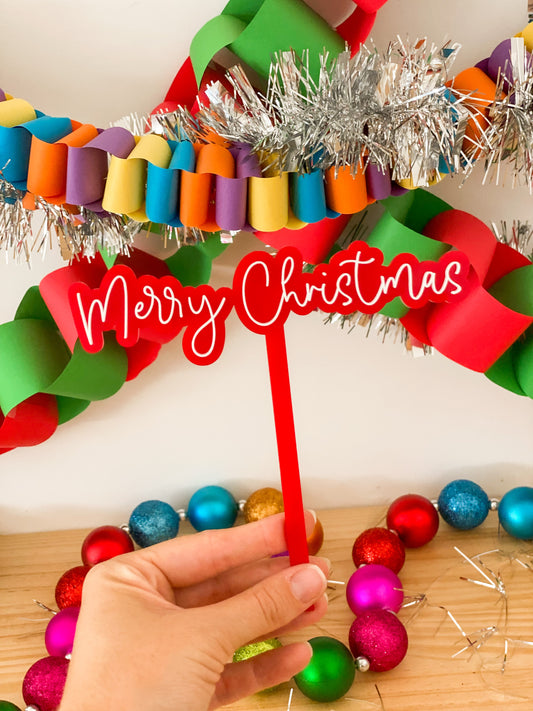 Merry Christmas Cake Topper