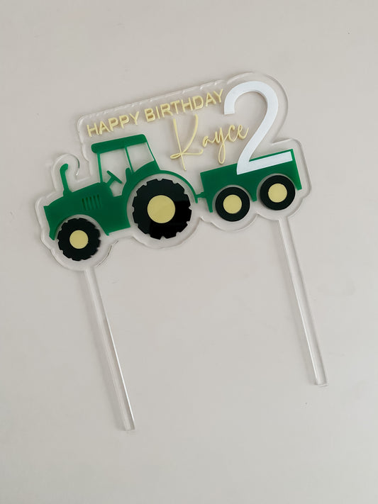 Custom Tractor Birthday Cake Topper