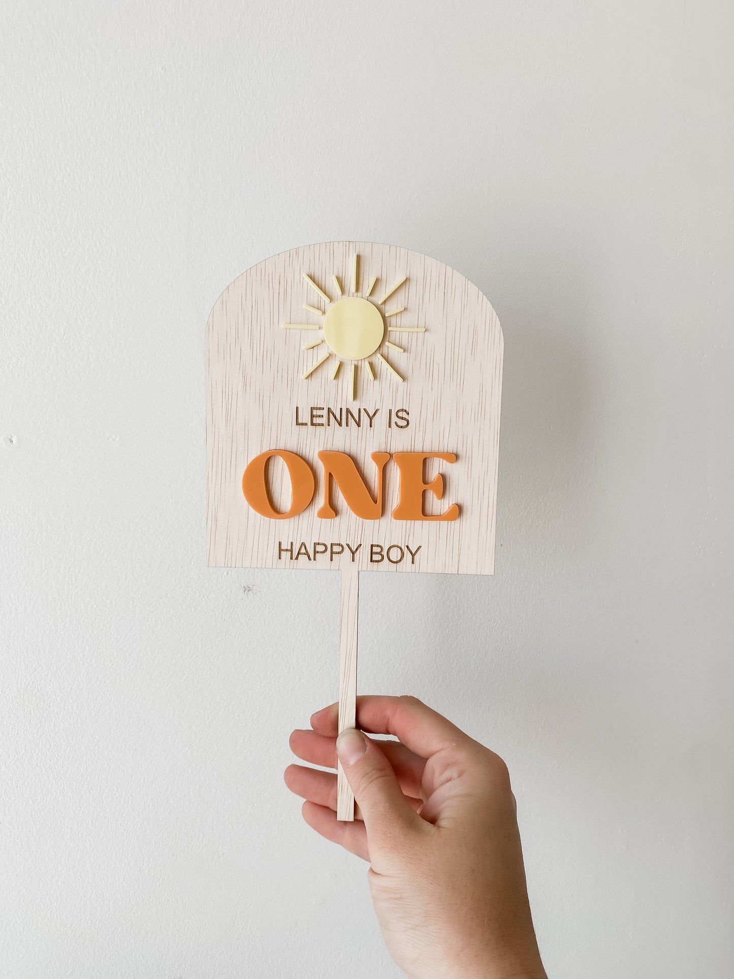 One Happy Boy/Girl Birthday Photo Board and Cake Topper