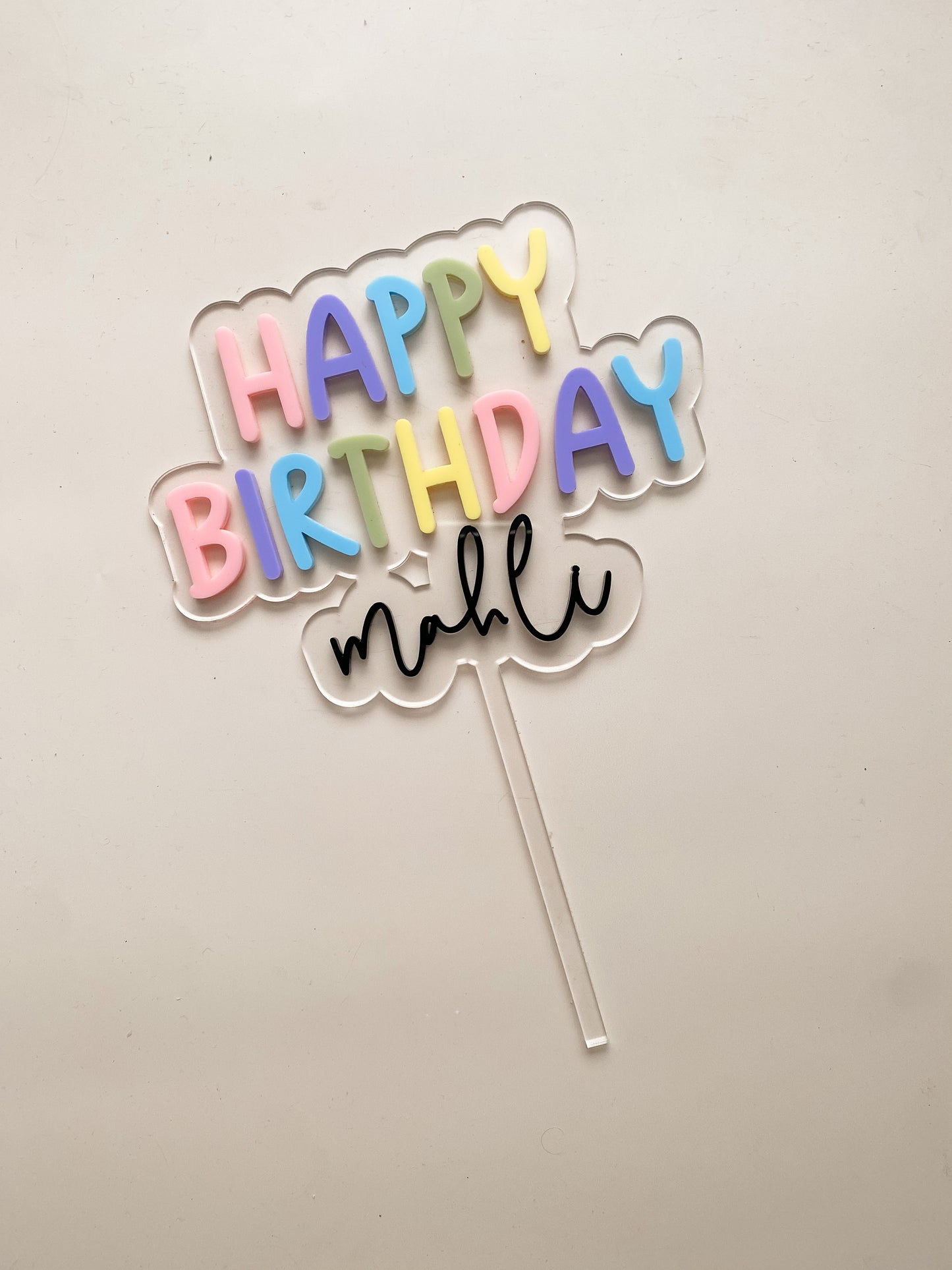 Personalised Happy Birthday Cake Topper