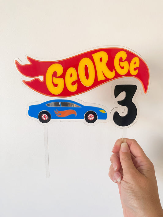 Hot Wheels Personalised Cake Topper