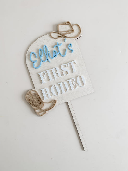 First Rodeo Birthday Board and Cake Toppers
