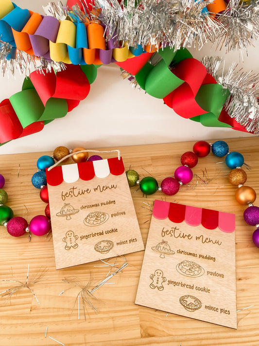 Festive Menu Play Sign