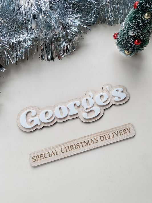 Christmas Crate Name Sign