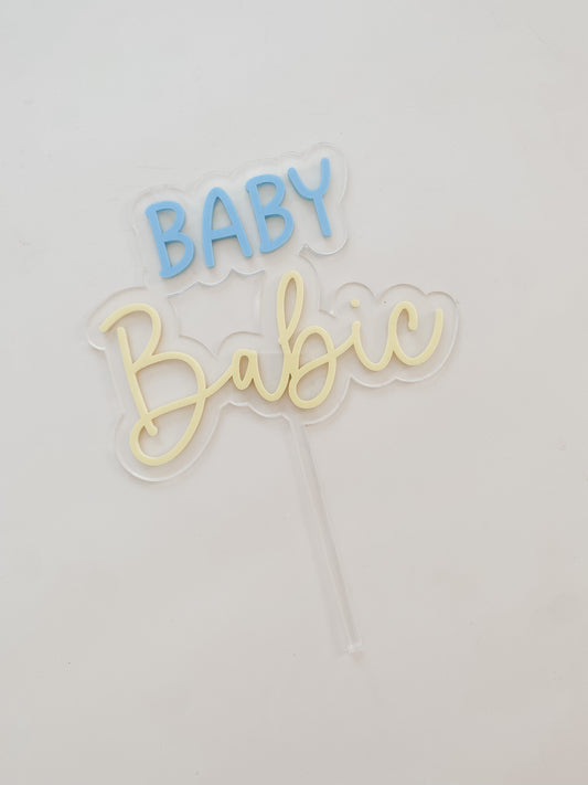 Personalised Baby Shower Cake Topper