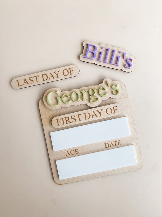 Personalised School Memory Sign