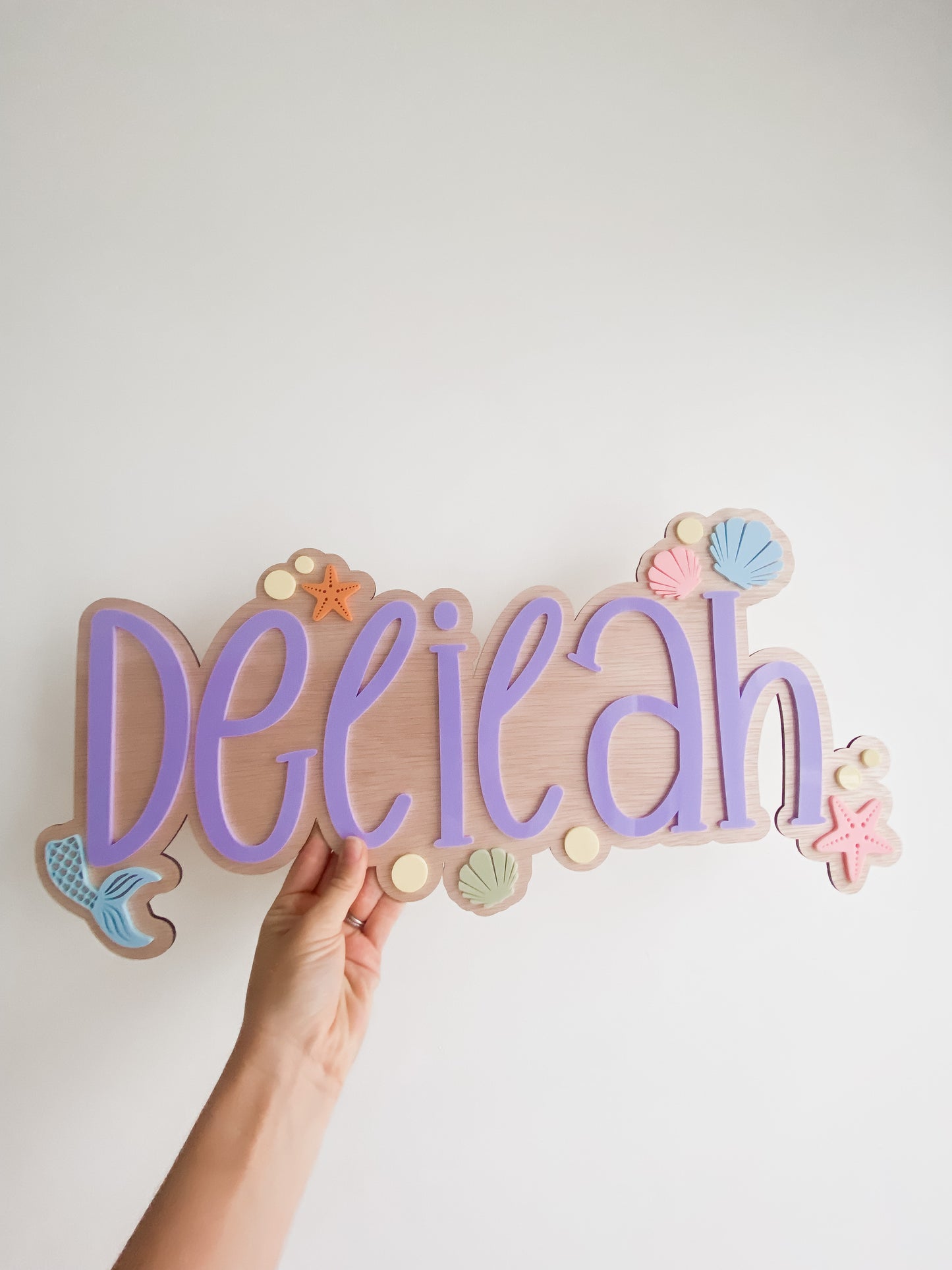 Personalised Wall Name Sign - Mermaid