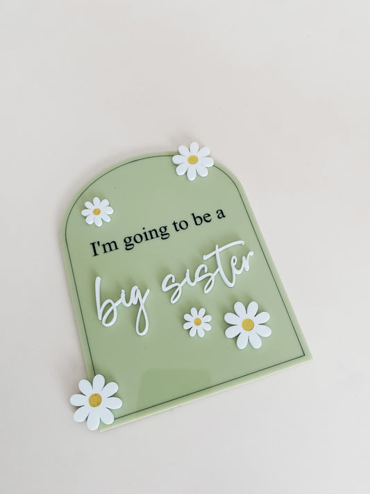 Big Sister Announcement Daisy Sign