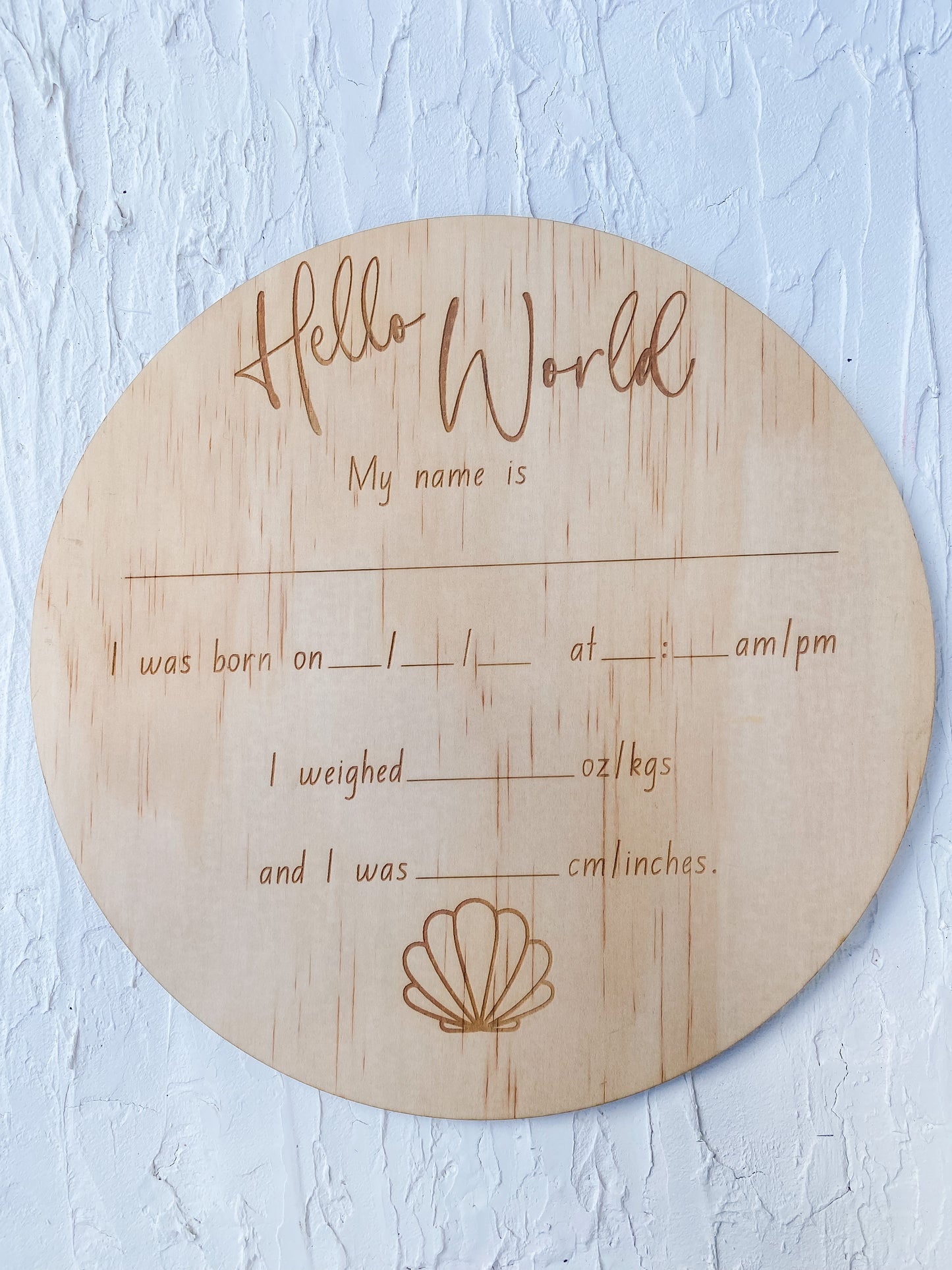 Birth Details Sign - Hello World