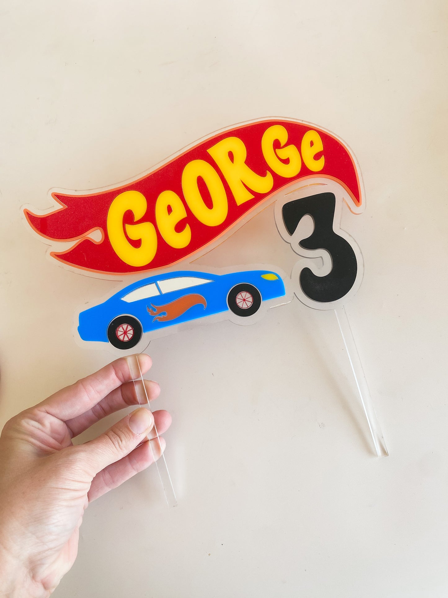 Hot Wheels Personalised Cake Topper