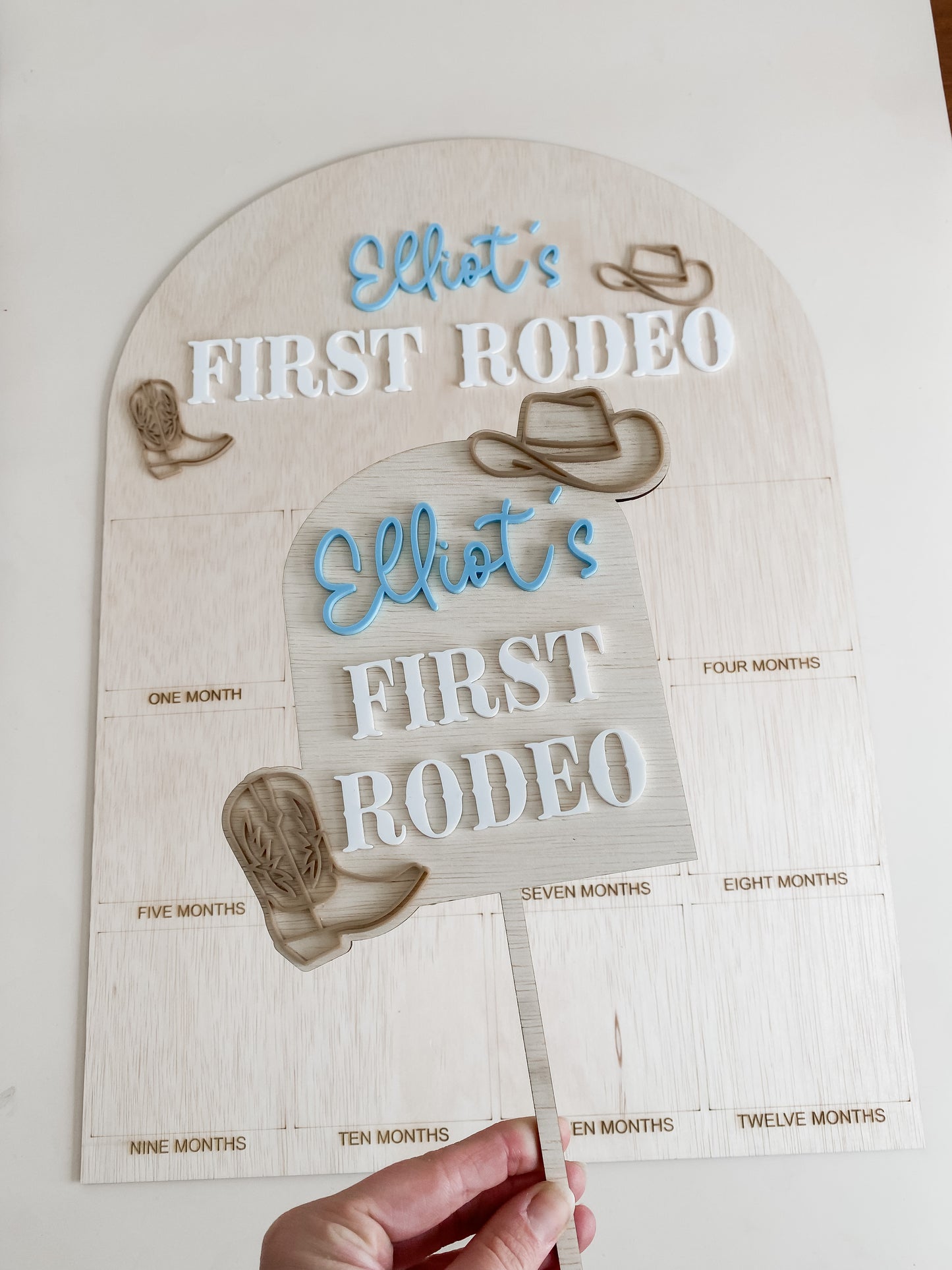 First Rodeo Birthday Board and Cake Toppers