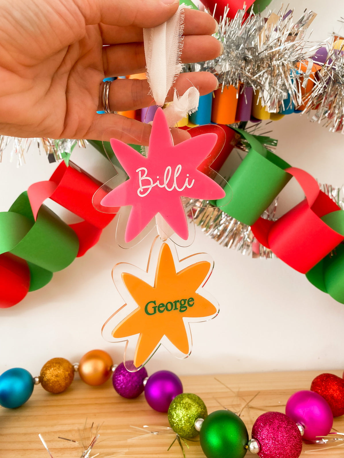 Personalised Retro Star Ornament