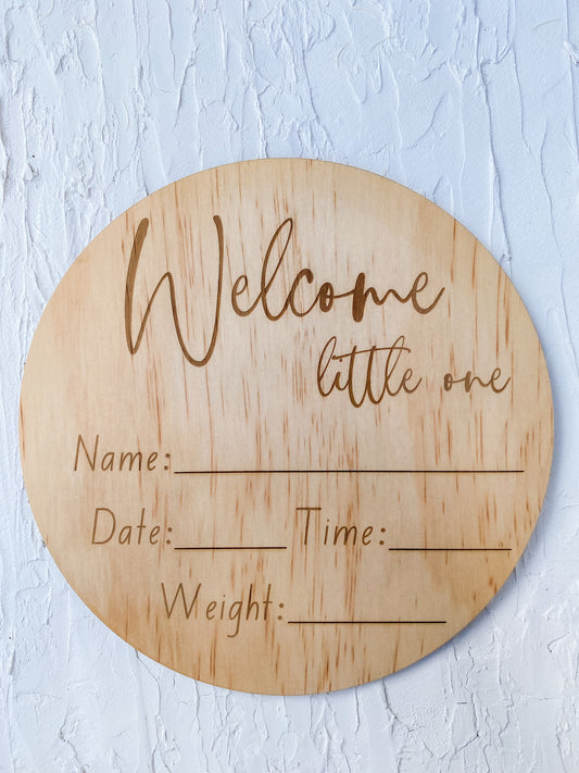 Birth Details Sign - Welcome Little One