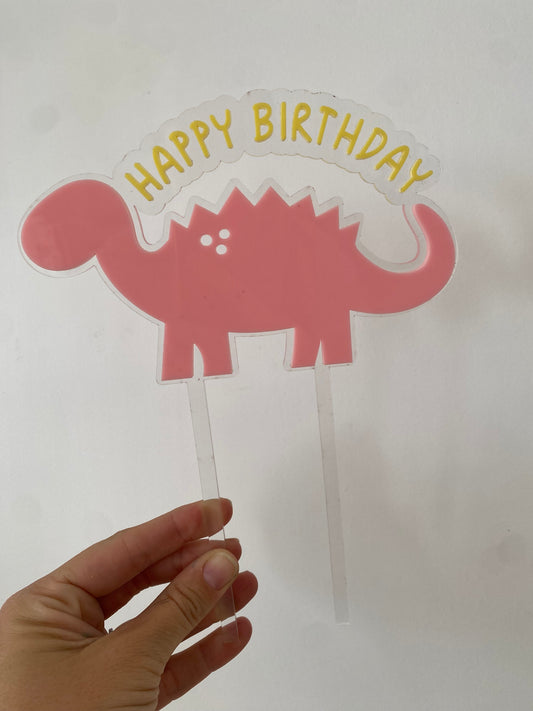 Happy Birthday Dinosaur Cake Topper