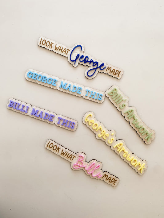 Personalised Art Display Signs